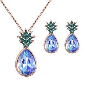 **RAIA* 3-Pc Gold x Blue Pineapple Jewelry Set